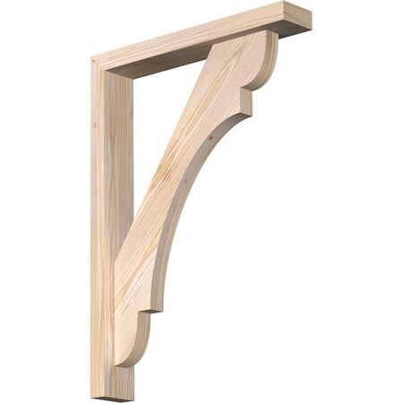 Ekena Millwork Olympic Block Smooth Bracket w/ Offset Brace, Douglas Fir, 3 1/2"W x 20"D x 28"H BKT0402X20X28OLY05SDF